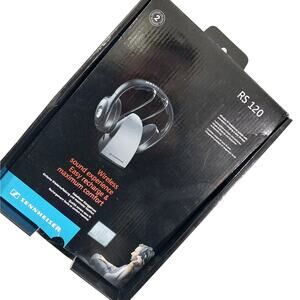 NWOT! SENNHEISER! RS 120 ON EAR WIRELESS HEADPHONES! CHARGER & STAND, PLUS!